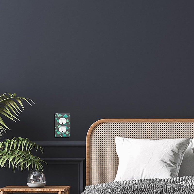 Moslion Green Dinosaur Wall Plate Covers Cartoon Cute Animal Dino 1-Gang Outlet Cover Switch Plug Duplex Home Decorative Office - Image 4